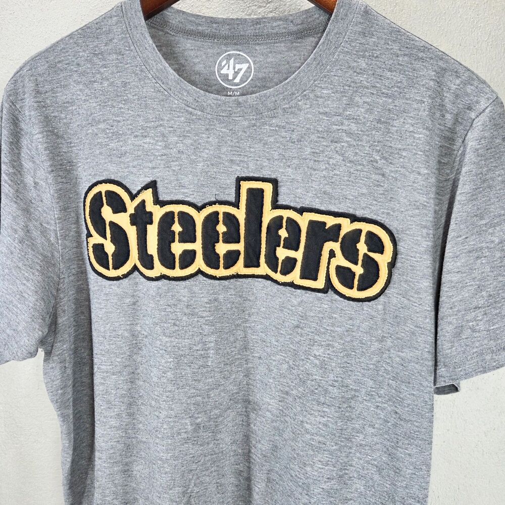 '47 Brand Pittsburgh Steelers Applique Stitched Graphic Tee Sz M